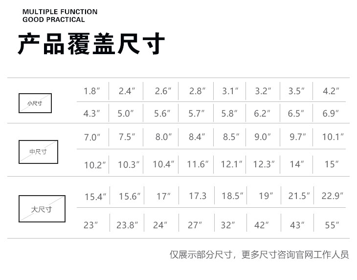 液晶屏覆盖尺寸