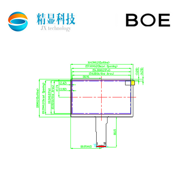 京东方7寸液晶屏RGB工业液晶屏GT070WVM-N10-DGP0